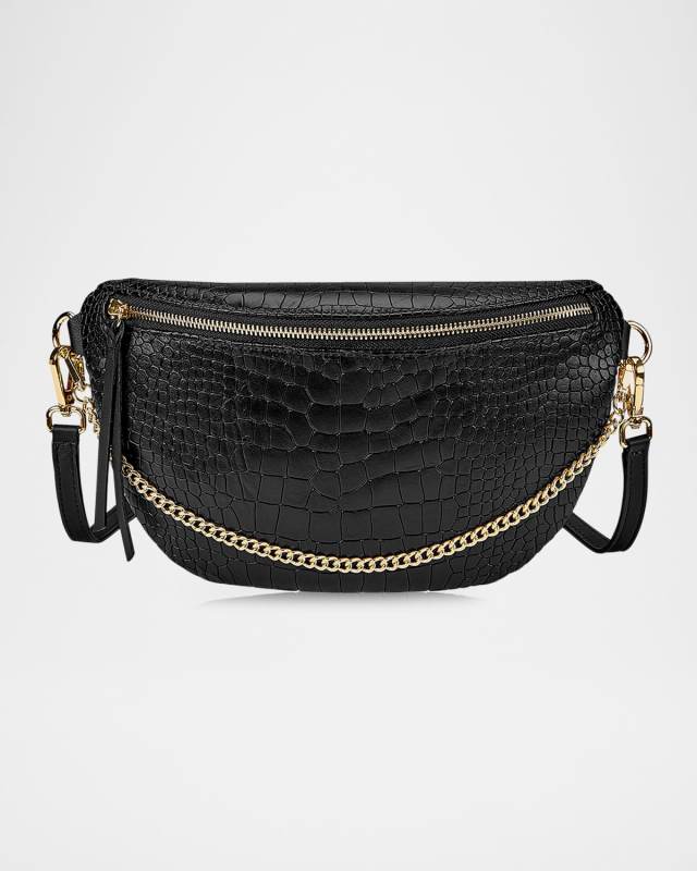 Beck Sling Croc-Embossed Leather Shoulder Bag